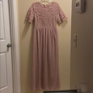 Maxi Blush Pink Bridesmaids Dress (L)